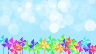 彩色大风车泡泡动画特效 彩色大风车泡泡动画特效