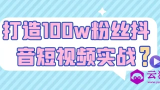 打造100w粉丝抖音短视频实战