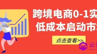 跨境电商0-1实战低成本启动市场