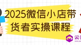 2025微信小店带货者实操课程