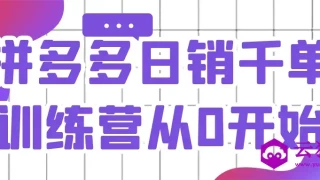 拼多多日销千单训练营从0开始 拼多多日销千单训练营从0开始