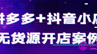 拼多多+抖音小店无货源开店案例 拼多多+抖音小店无货源开店案例