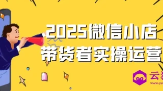2025微信小店带货者实操运营 2025微信小店带货者实操运营